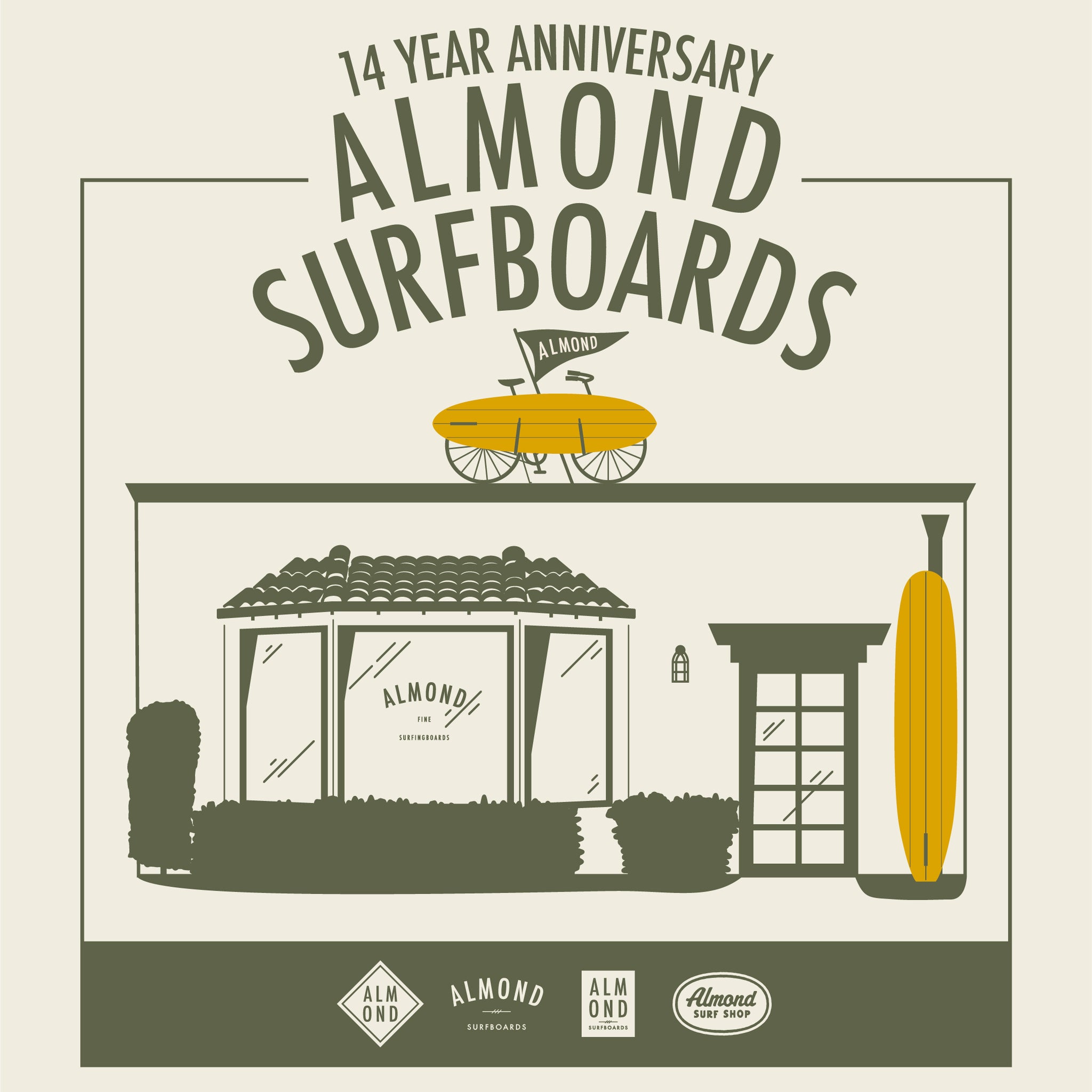 Almond Surf Shop is 14 Today!