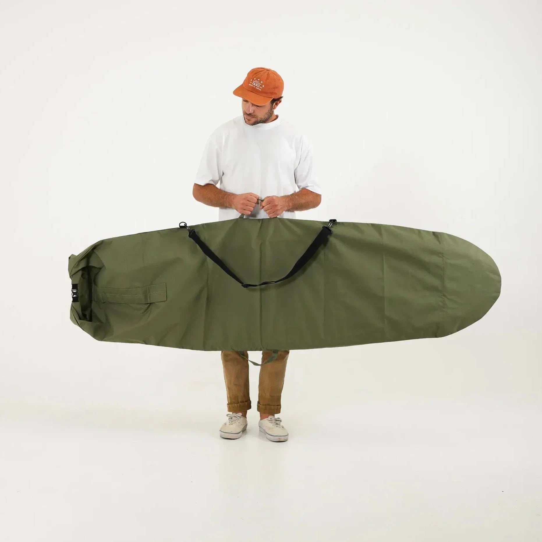 FARO Adjustable Canvas Surfboard Bag (olive color)
