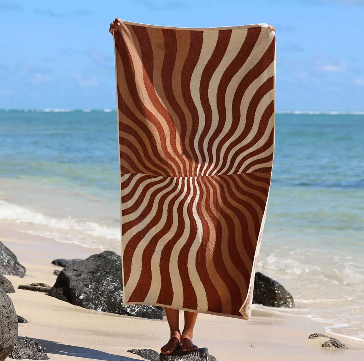 Hideout Oversized Woven Towel | Schuyler Beecroft x Slowtide - Brown